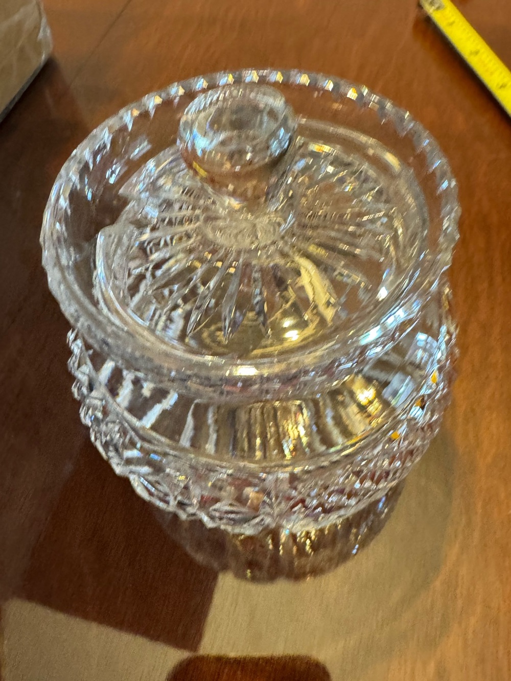 Clear Cut Glass Decorative relish jam condiment Jar